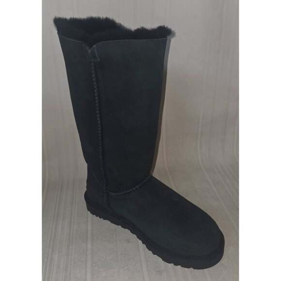 UGG BAILEY BUTTON TRIPLET TRIPLE Black Suede Tall Boots Women Size US 5 NEW 1873 - Picture 8 of 12